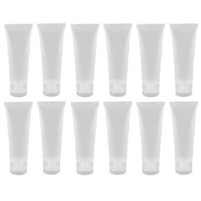 24PCS 100ml/3.4oz Empty Refillable Clear Plastic Squeeze Soft Tubes with Flip Cover Lotion Bottle Travel Sample Packing Cosmetic Makeup Container Storage Vials Jars for Facial Cleaner Toiletries