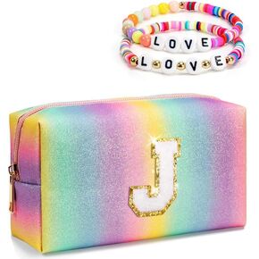Gifts for Girls, Personalized Makeup Toiletry Bag, Preppy Stuff for Kids Teen Girls, Sleepover Accessory Bag, Cute Travel Bag, Birthday Valentines Gifts for Daughter Granddaughter (Small)