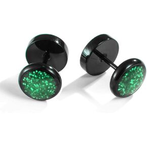 VOLUKA Titanium Screw Flat Back Earrings Hypoallergenic for Sensitive Ears Barbell