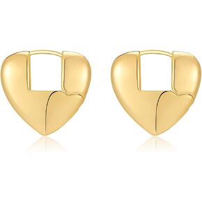 Small Gold Huggie Hoop Earrings for Women Chunky Minimalist Geometric Huggie Hoop Earrings Dainty Thick Y2K Preppy Earrings