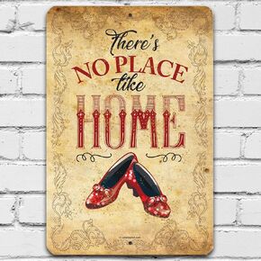Wizard of Oz Decorations - There's No Place Like Home - Metal Sign - Use Indoor/Outdoor - Metal Wizard of Oz Poster - Great Wizard of Oz Gifts, Dorothy Decoration, Wizard of Oz Decor