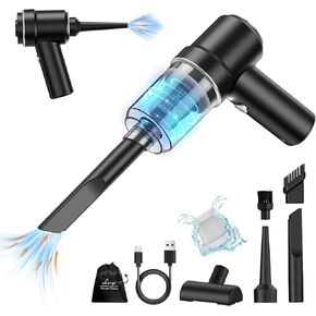 Lovyi Cordless Vacuum Cleaner, Mini Handheld Vacuum, Small Car Vacuum with LED, Electric Air Duster & Vacuum Cleaner 2 in 1 Rechargeable, Portable Vacuum Cleaner for Home, Office and Car Cleaning