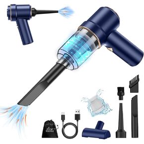 Lovyi Cordless Vacuum Cleaner, Mini Handheld Vacuum, Small Car Vacuum with LED, Electric Air Duster & Vacuum Cleaner 2 in 1 Rechargeable, Portable Vacuum Cleaner for Home, Office and Car Cleaning