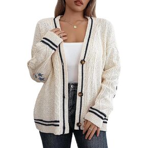 Cardigan Sweaters for Women Fashion 2024 Button Open Front Knit Oversized Cardigans Coat Fall Sweater Coat Outwear