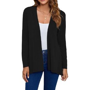 Women's Open Front Cardigan Loose Casual Long Sleeve Lightweight Cardigan Sweaters Duster