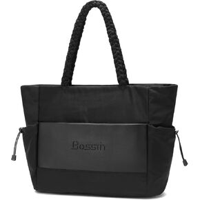 BOSSTIN Tote Bag for Women, Large Tote Bag with Zipper, Lightweight Shoulder Handbag with Compartments for Work Travel