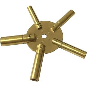 Sluice Monkey 5-in-1 Even Number Brass Clock Winding Key: 2,4,6,8,10