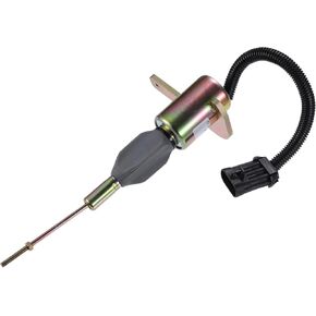 ACROPIX Fuel Shut Off Stop Solenoid Valve 1820453C91 Fit for Perkins 1300 Series CC6.67 CC6.76 CC6.87 - Pack of 1 Bronze Tone