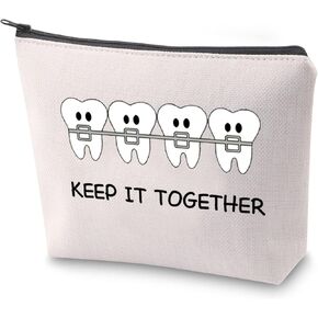 ZJXHPO Orthodontist Survival Kit Orthodontist Appreciation Gift Keep It Together Makeup Bag With Zipper Dentist Orthodontist Gift (Keep It Together)