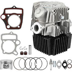 52.4mm Cylinder Head Valves Assembly with Cylinder Piston Rebuild Kit for 4 Stroke Chinese TaoTao Coolster 110cc Engine ATV Go Kart 4 Wheeler Quad Pit Dirt Bike