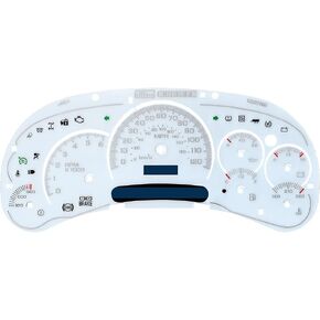 BENET مقياس الوجه الأبيض تراكب إصدار LED Trans Temp متوافق مع 03-05 GM Silverado Sierra Yukon in Kuwait