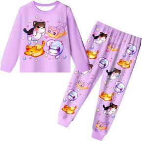 Long Sleeve and Pants Girls Set Cartoon Shirt Set Kids Casual Outfit Fashion Playwear Clothes