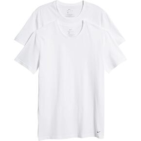 Nike Men's Everyday Cotton Stretch Slim Fit Crewneck Undershirt White (2-Pack) Medium