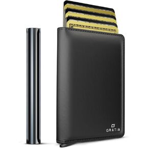 GRATIA Slim Wallet for Men - RFID Blocking, Minimalist Men Wallet with Card Holder, Stylish Men Wallet for Security & Convenience, Front & Back Pocket Wallet, Holds 8 Cards & Cash (Brown)
