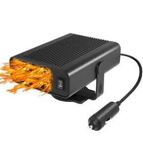 12V Car Heater, 150W Fast Heating 2 in 1 Portable Heater for Car Heat Cooling Fan Quickly Defrost Plug in Cigarette Lighter