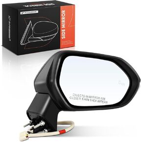 A-Premium Passenger Side Power Door Mirror - Compatible with Toyota Corolla 2019 2020 2021 2022 - Heated Folding Black Outside Rear View Mirror w/Turn Signal and Blind Spot Detection - # 8791012F90