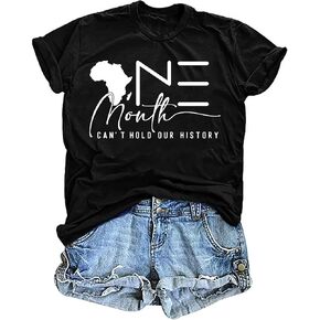 LAZYCHILD Black History T Shirt for Women: Black History Month Shirts African American Melanin Short Sleeve Tops