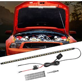 Nilight Under Hood Light Strip 30LED Waterproof Underhood Work Light with On/Off Switch Blade Fuse Engine Bay Repair Light White 12V for Car Truck SUV