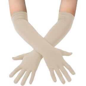 ATHX Men's and Women's Spandex Costume Gloves 18" Length Stretchy Halloween Cosplay Long Gloves Opera Party Gloves for Women