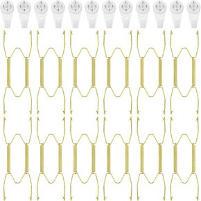 12 Pieces Plate Hangers for Wall Plate Hangers Stainless Steel Wire Invisible Plate Hangers Heavy Duty Display Holders with 12 Pieces Wall Hooks for Decorative Plates(8/12/14 Inch,Gold)
