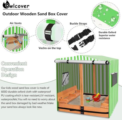 Kids Wood Sandbox Cover,Waterproof Anti-UV Cover Suitable for with Canopy and Foldable Bench Seats Sand Boxes.Cover Only(48" W x 48" D x 48" H) in Saudi Arabia