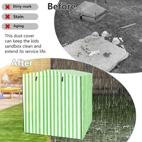 Kids Wood Sandbox Cover,Waterproof Anti-UV Cover Suitable for with Canopy and Foldable Bench Seats Sand Boxes.Cover Only(48" W x 48" D x 48" H) in Saudi Arabia