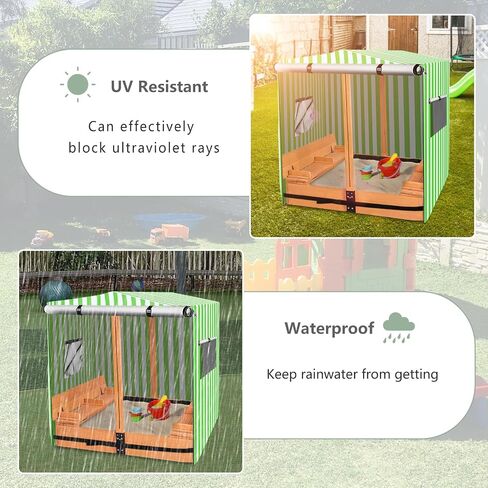 Kids Wood Sandbox Cover,Waterproof Anti-UV Cover Suitable for with Canopy and Foldable Bench Seats Sand Boxes.Cover Only(48" W x 48" D x 48" H) in Saudi Arabia