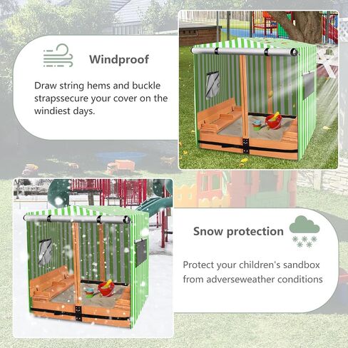 Kids Wood Sandbox Cover,Waterproof Anti-UV Cover Suitable for with Canopy and Foldable Bench Seats Sand Boxes.Cover Only(48" W x 48" D x 48" H) in Saudi Arabia