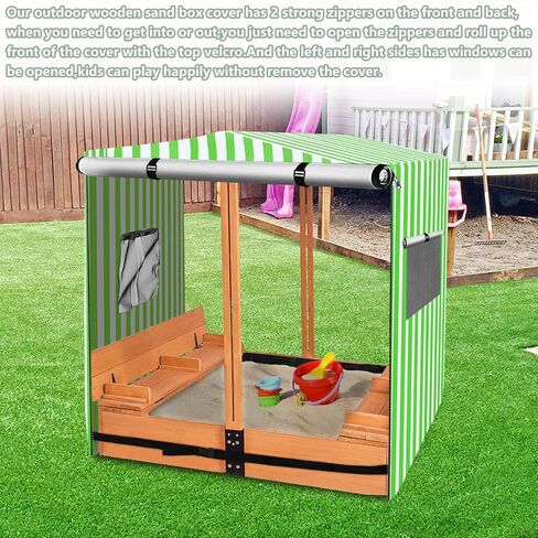 Kids Wood Sandbox Cover,Waterproof Anti-UV Cover Suitable for with Canopy and Foldable Bench Seats Sand Boxes.Cover Only(48" W x 48" D x 48" H) in Saudi Arabia