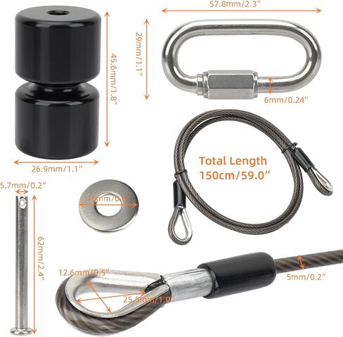 4PCS Sided Trailer Tailgate Lift Assist Kit with 2PCS Coated Cables for Trailer Gate Replacement Rollers Parts Washer Pins Rings in Saudi Arabia