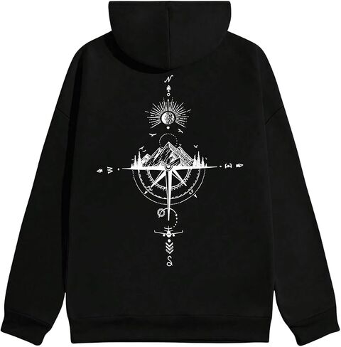 Men's Drawstring Graphic Hoodie Pullover Aesthetic Long Sleeve Y2k Hooded Sweatshirts Streetwear in Saudi Arabia
