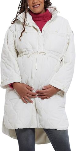 Motherhood Maternity Women's Quilted Pregnancy Long Puffer Jacket in Kuwait