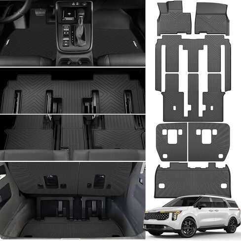 Trunk Mat & Backrest Mat for 2020-2025 Kia Telluride Cargo Mat Liner All Weather TPE Protector Back Seat Cover 3rd Row for 2020 2021 2022 2023 2024 2025 Kia Telluride Accessories in Kuwait