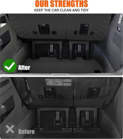 Trunk Mat & Backrest Mat for 2020-2025 Kia Telluride Cargo Mat Liner All Weather TPE Protector Back Seat Cover 3rd Row for 2020 2021 2022 2023 2024 2025 Kia Telluride Accessories in Kuwait