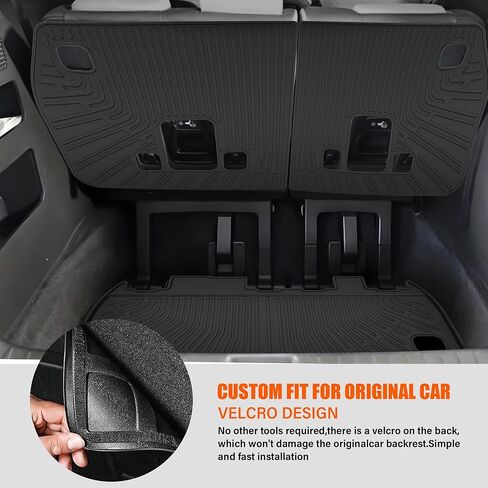 Trunk Mat & Backrest Mat for 2020-2025 Kia Telluride Cargo Mat Liner All Weather TPE Protector Back Seat Cover 3rd Row for 2020 2021 2022 2023 2024 2025 Kia Telluride Accessories in Kuwait