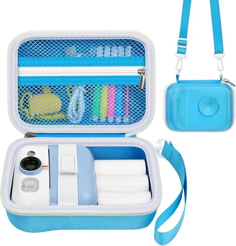 حقيبة كاميرا رقمية فورية للأطفال متوافقة مع كاميرا VTech KidiZoom PrintCam/Creator وورق إعادة تعبئة الطباعة الحرارية، حقيبة تخزين محمولة للسفر مع ملحقات وحزام كتف - وردي in Kuwait