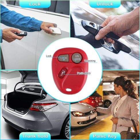 X AUTOHAUX 315MHz KOBLEAR1XT Replacement Keyless Entry Remote Key Fob for Chevrolet Silverado for GMC Sierra 1500 2500 3500 2001-2002 for Chevy Suburban 1500 2500 2001-2002 3 Buttons Key Red in Kuwait