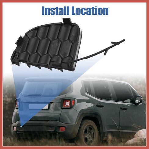 ACROPIX سحب هوك غطاء المصد الخلفي سحب هوك غطاء تغليف العين 735645726 5VW91LXHAA الأسود لاستبدال Jeep Renegade 2015-2023 قطع غيار السيارات in Saudi Arabia