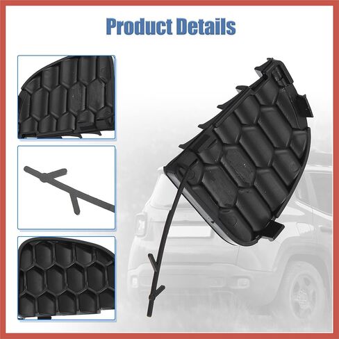 ACROPIX سحب هوك غطاء المصد الخلفي سحب هوك غطاء تغليف العين 735645726 5VW91LXHAA الأسود لاستبدال Jeep Renegade 2015-2023 قطع غيار السيارات in Saudi Arabia