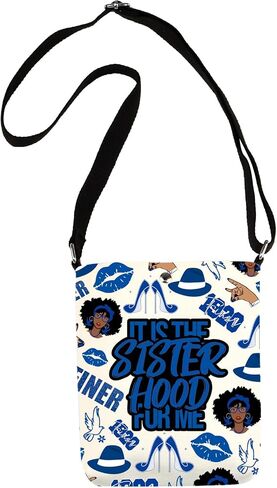 WCGXKO Sorority Gift 1920 Finer Woman Royal Blue & White Zipper Pouch Makeup Bag (FOR ME 1920 1) in Kuwait