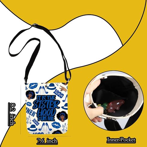 WCGXKO Sorority Gift 1920 Finer Woman Royal Blue & White Zipper Pouch Makeup Bag (FOR ME 1920 1) in Kuwait