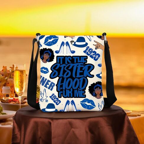 WCGXKO Sorority Gift 1920 Finer Woman Royal Blue & White Zipper Pouch Makeup Bag (FOR ME 1920 1) in Kuwait
