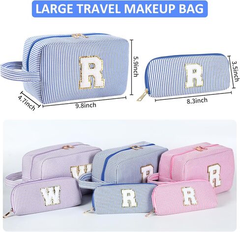 حقيبة مكياج أولية مخصصة من الألف إلى الياء، حقيبة أدوات الزينة للسفر، حقائب مكياج جاهزة للفتيات، حقيبة مستحضرات تجميل لطيفة لتنظيم المكياج، هدايا الزفاف وعيد الحب وأعياد الميلاد للنساء (بنفسجي، M) in Kuwait