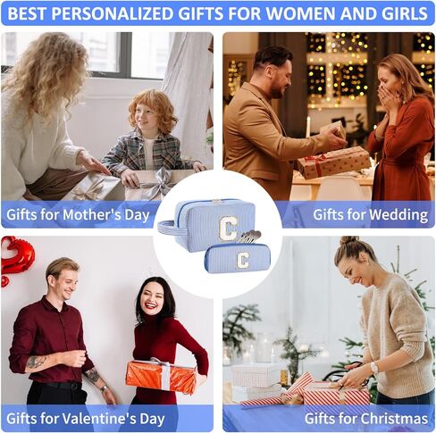 حقيبة مكياج أولية مخصصة من الألف إلى الياء، حقيبة أدوات الزينة للسفر، حقائب مكياج جاهزة للفتيات، حقيبة مستحضرات تجميل لطيفة لتنظيم المكياج، هدايا الزفاف وعيد الحب وأعياد الميلاد للنساء (بنفسجي، M) in Kuwait