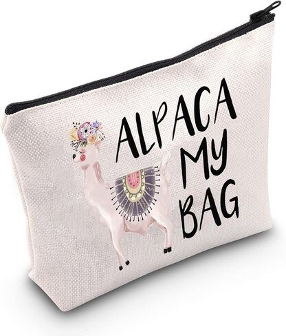 TSOTMO Alpaca Bag Llama Gift Alpaca My Bag Travel Makeup Bag Toiletry Bags For Llama Animal Lovers Alpaca Pet Owner Gift Llama Mom Aunt Gift (Alpaca Bag) in Kuwait