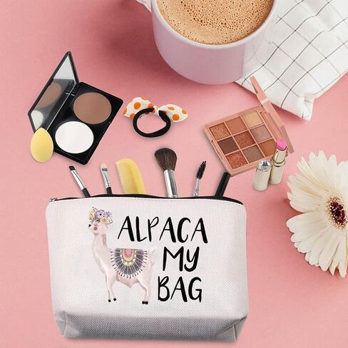 TSOTMO Alpaca Bag Llama Gift Alpaca My Bag Travel Makeup Bag Toiletry Bags For Llama Animal Lovers Alpaca Pet Owner Gift Llama Mom Aunt Gift (Alpaca Bag) in Kuwait