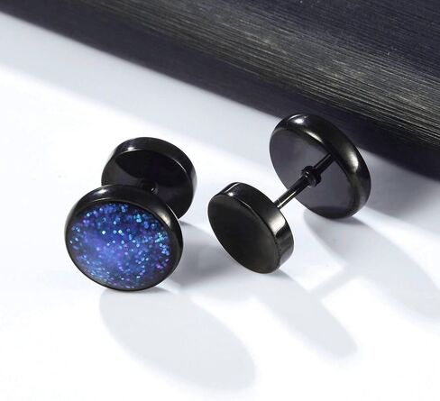 VOLUKA Titanium Screw Flat Back Earrings Hypoallergenic for Sensitive Ears Barbell in Kuwait