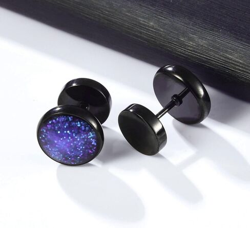 VOLUKA Titanium Screw Flat Back Earrings Hypoallergenic for Sensitive Ears Barbell in Kuwait