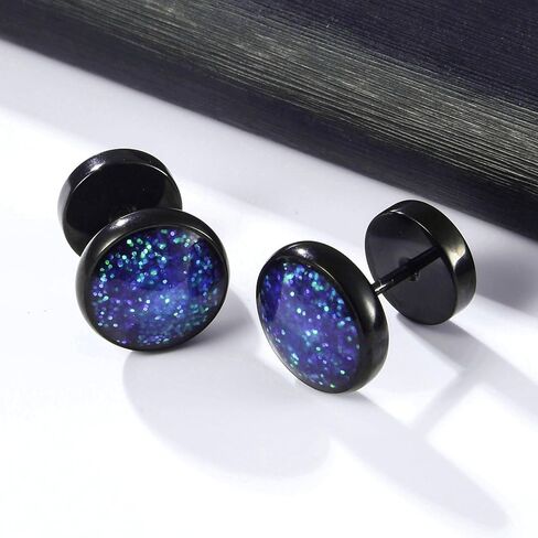 VOLUKA Titanium Screw Flat Back Earrings Hypoallergenic for Sensitive Ears Barbell in Kuwait