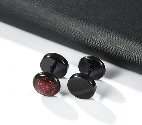 VOLUKA Titanium Screw Flat Back Earrings Hypoallergenic for Sensitive Ears Barbell in Kuwait